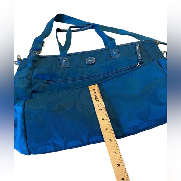 Coach Signature Nylon Teal Tote Carry On Multi Purpose Diaper/Travel Bag F77577 - Picture 9 of 16